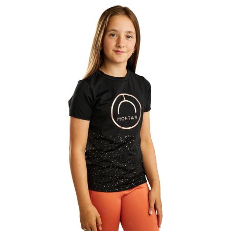 Camiseta de manga corta Montar MoNille Junior con estampado rosegold