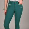 Pantalón de equitación Jump'In Junior niña Luna - Verde esmeralda