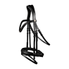 Brida barnizada Waldhausen S-Line Blackshine muserola combinada pull back - Negro
