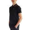 Polo de manga corta Montar MoDrake con cuello y logotipo en contraste para hombre - Negro