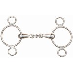 Mors ajustable de 3 anillas de doble rotura T de T