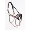 Cabezada y ramal Harcour Amour - Negro / rosa