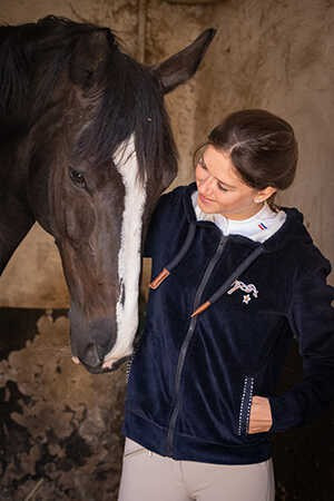 Sudadera con cremallera Emy Velvet Pénélope Azul marino