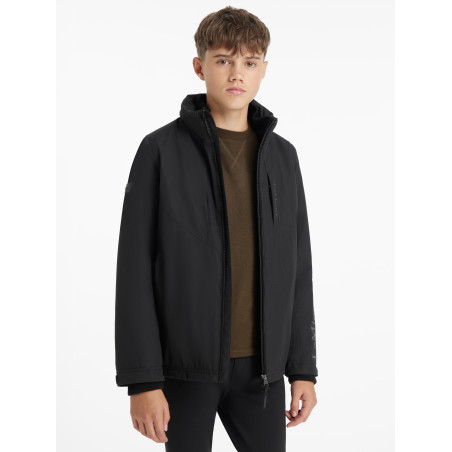 Chaqueta de equitación impermeable Team Young Rider para niño negra
