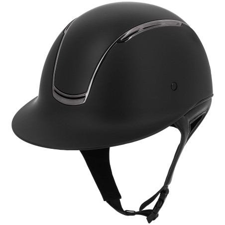 Casco con visera ancha inserto cromo gris carbón EQUITHÈME - Soazy