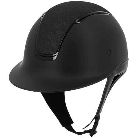 Casco con visera ancha inserto negro brillante parte superior en tejido crystal fabric EQUITHÈME - Soazy