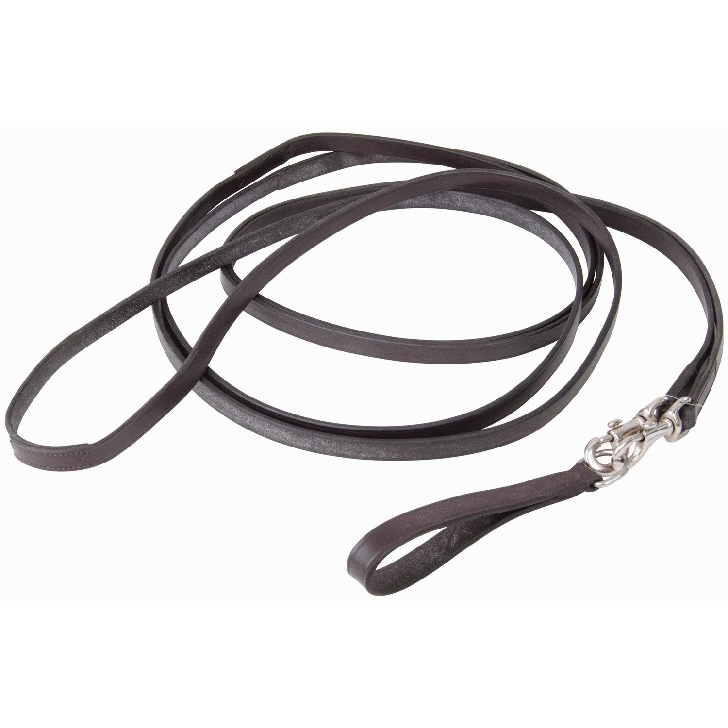 Riendas alemanas cuero con mosquetón T de T Havana oscuro Marrón