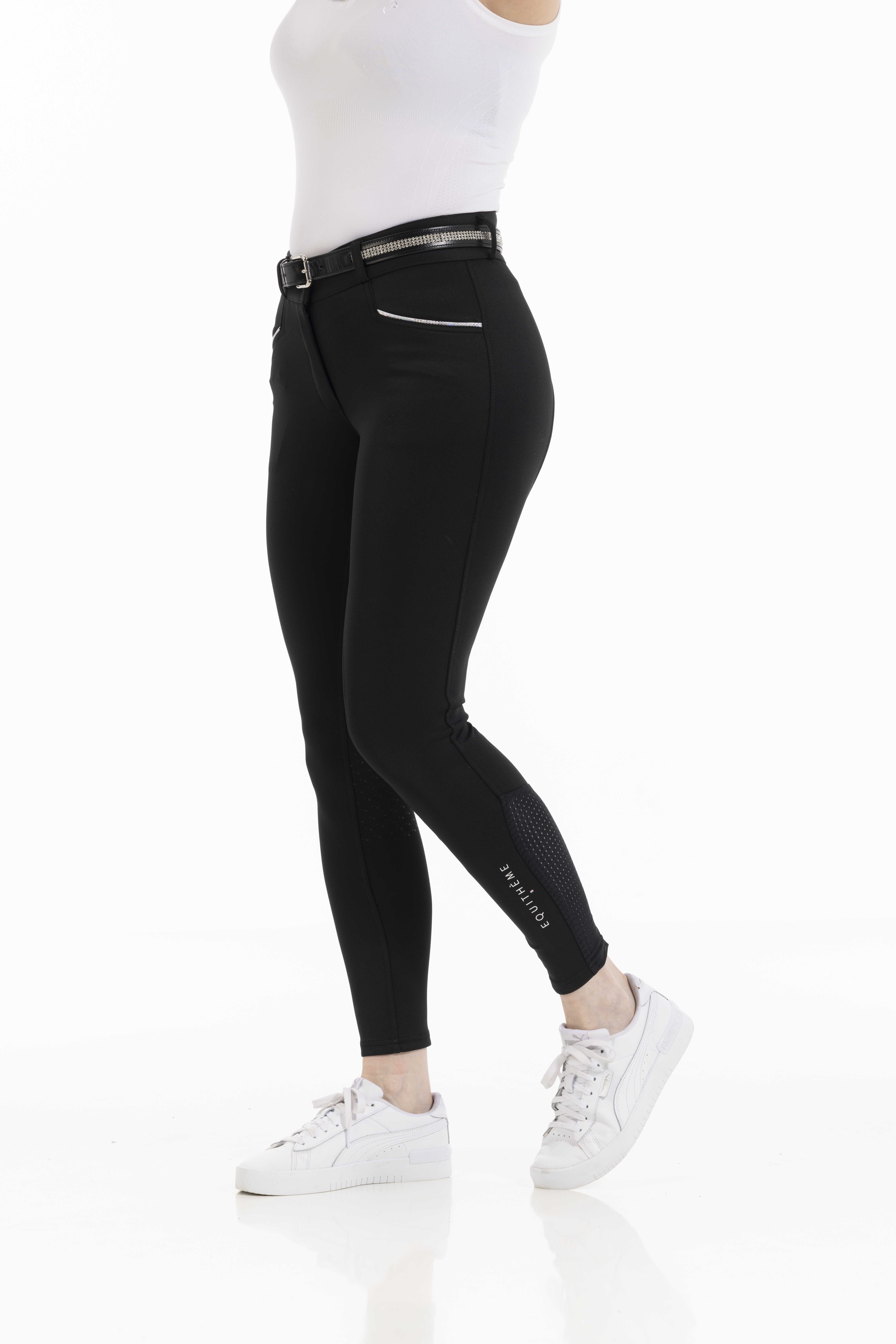 Pantalón EQUITHÈME Claudine con culera de silicona Negro