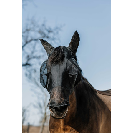 Máscara anti-moscas anti-UV Equithème Lycra con nariz