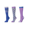 Calcetines Dublin para niño, pack de 3 - Póney geo violeta