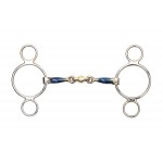 Bocado 2 anillos cobre azúl Shires