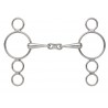 Bocado 3 anillons dutch gag conector francés Shires - Acero inoxidable