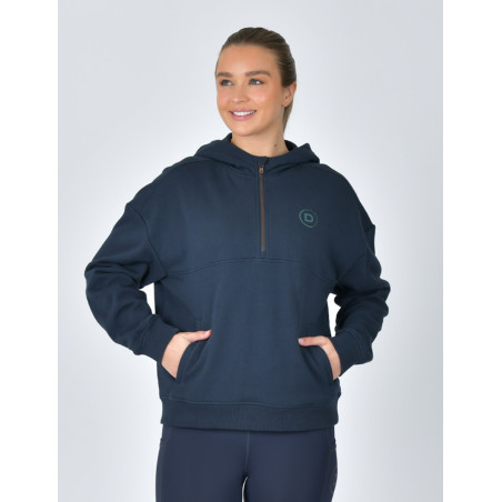 Sudadera polar Dublin con capucha y cremallera 1/4 para mujer
