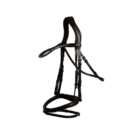 Brida con muserola combinada media de cuero suave Dy'on