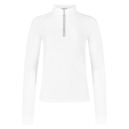 Camisa de concurso Kentucky Classic para mujer con cremallera brillante de manga larga