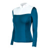 Polo de concurso Equestrian Stockholm Light Breeze para mujer de manga larga - Pradera azul