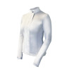 Polo de concurso Equestrian Stockholm Light Breeze para mujer de manga larga con protección UV - Blanco perfección