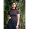 Polo UV Protection Equestrian Stockholm de manga corta para mujer - Marrón dorado