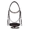 Brida inglesa Equestro de cuero con strass nueva - Marrón oscuro
