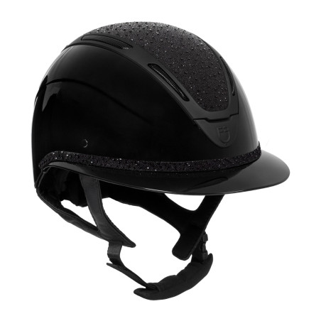 Casco para mujer Equestro Apocalypse con carcasa brillante y strass EN 1384-2023