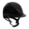 Casco para mujer Equestro Apocalypse con carcasa brillante y strass EN 1384-2023 - Negro / negro