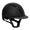 Casco para mujer Equestro Apocalypse con carcasa mate y strass EN 1384-2023 - Negro / negro