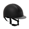 Casco para mujer Equestro Azael Stone con visera ancha y strass EN 1384-2023 - Negro / negro