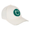 Gorra de béisbol Equestro con logotipo en parche de felpa - Blanco antiguo / verde ultramarino