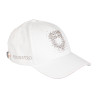 Gorra mujer Equestro con logotipo de strass - Blanco