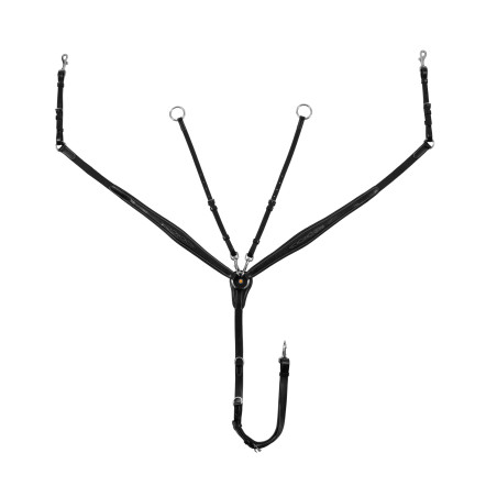 Pecho de atar Equestro de cuero con pespuntes decorativos y martingala desmontable