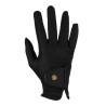 Guantes unisex Equestro de cuero sintético con cierre autoadherente - Negro