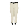 Pantalón de equitación para mujer Equestro con grip en las rodillas de tiro alto - Blanco antiguo