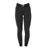 Pantalón de equitación para mujer Equestro con grip en las rodillas de tiro alto - Negro