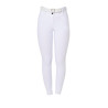 Pantalón de equitación para mujer Equestro con grip en las rodillas de tiro alto - Blanco