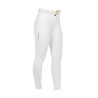 Pantalón de equitación para mujer Equestro con grip en las rodillas, de talle alto y forrado de polar - Blanco