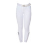 Pantalón de equitación para mujer Equestro x FISE con grip en las rodillas - Blanco