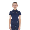 Polo de entrenamiento Equestro x FISE de manga corta para niño unisex - Americana marina