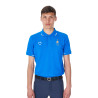 Polo de entrenamiento para hombre Equestro x FISE de tres botones y manga corta - Azul de Savoie