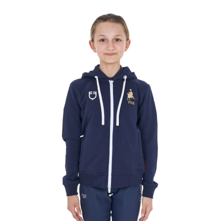 Sudadera con capucha infantil unisex de forro polar Equestro x FISE
