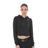 Sudadera de mujer Equestro crop top con capucha - Negro