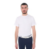 Camiseta de hombre Equestro básica con logo tono sobre tono de manga corta - Blanco