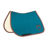 Manta de salto Equestro acolchada Wave en tejido técnico - Coral azul / marrón