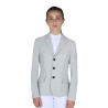 Chaqueta de concurso infantil Equestro corte slim de tres botones - Gris pizarra