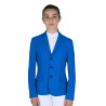 Chaqueta de concurso infantil Equestro corte slim de tres botones - Cuarzo azul