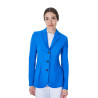 Chaqueta de concurso para mujer Equestro x FISE de tres botones - Azul de Savoie