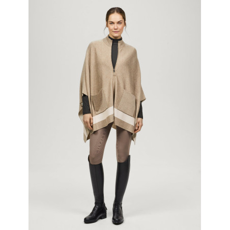 Poncho de punto a rayas Tommy Hilfiger Equestrian con cierre