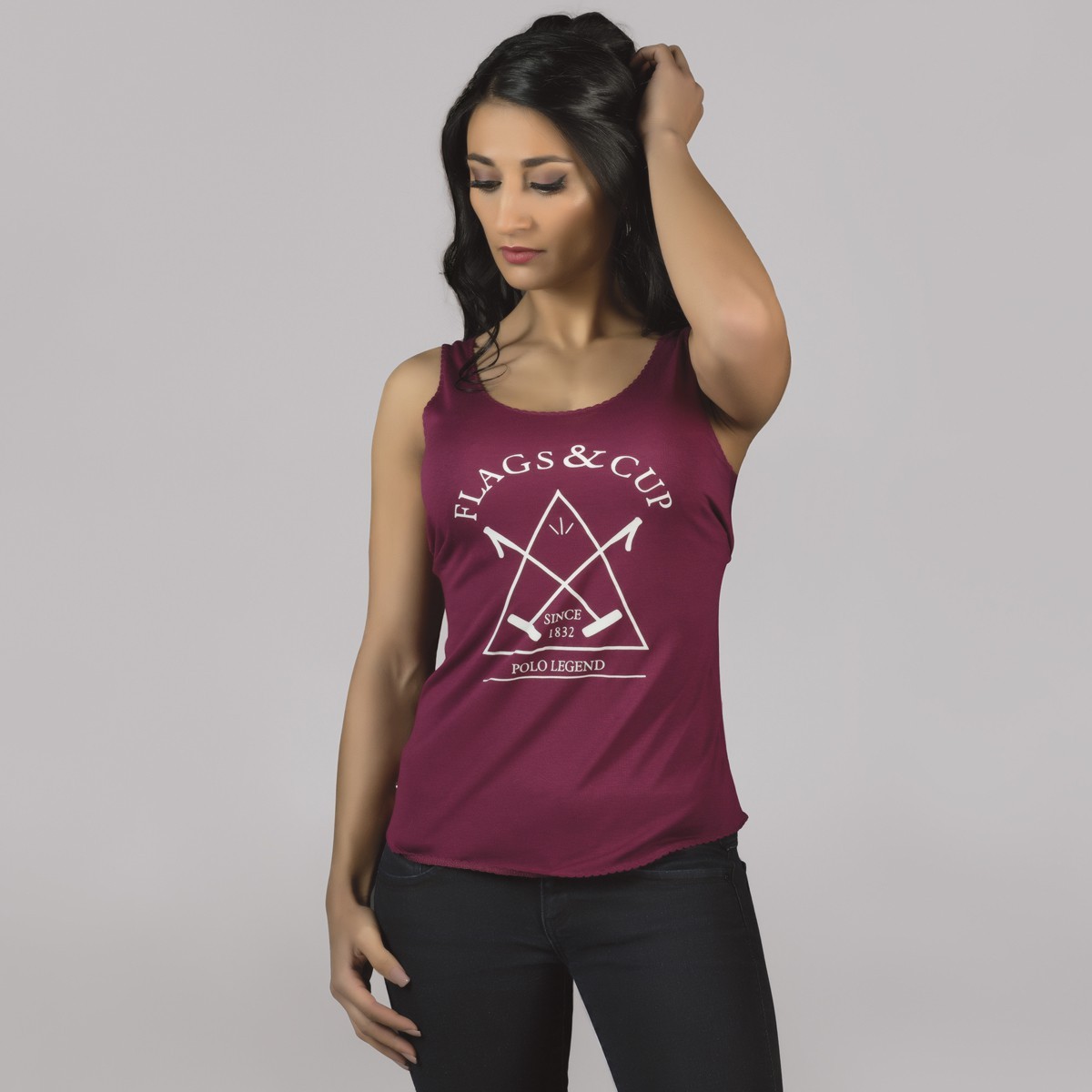 Camiseta Lima mujer Flags & Cup Frambuesa