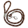 Laat dikke koord voor hond - Chocolate / beige / blanco