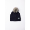 Gorro de punto para niños con pompón desmontable Horze Noa - Arándano