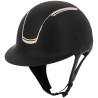 Casco con visera ancha inserto cromo oro rosa EQUITHÈME - Soazy - Negro / oro rosa